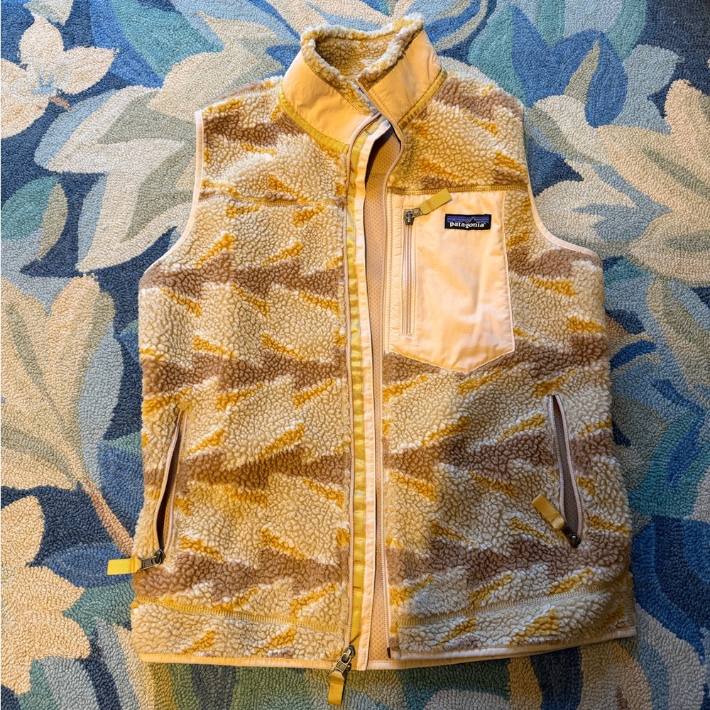 Patagonia Yellow Cream Sherpa Fleece Vest
